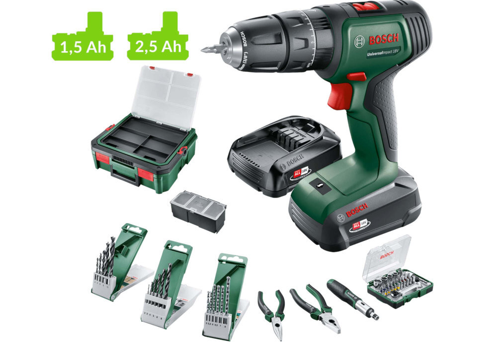 Wiertarko-wkrętarka akumulatorowa BOSCH UniversalImpact 18V przechowywanie ochrona pewność narzędzia akcesoria