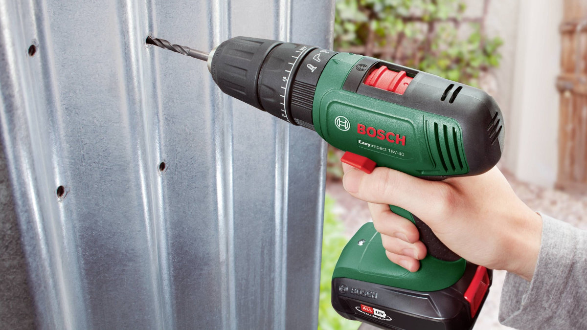 Wiertarko-wkrętarka akumulatorowa udarowa BOSCH EasyImpact 18V-40 zastosowanie metal drewno ceramika tworzywo
