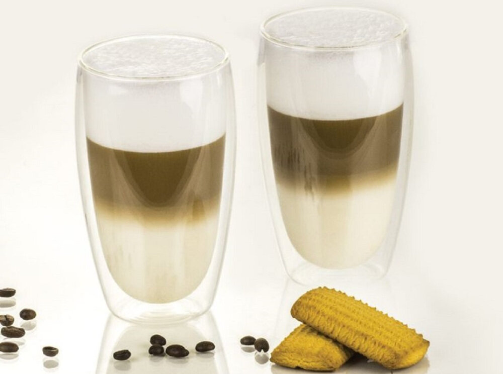 Zestaw szklanek termicznych AMBITION Mia 96852 450 ml (2 sztuki) podwojne scianki design wysoka jakosc pojemnosc