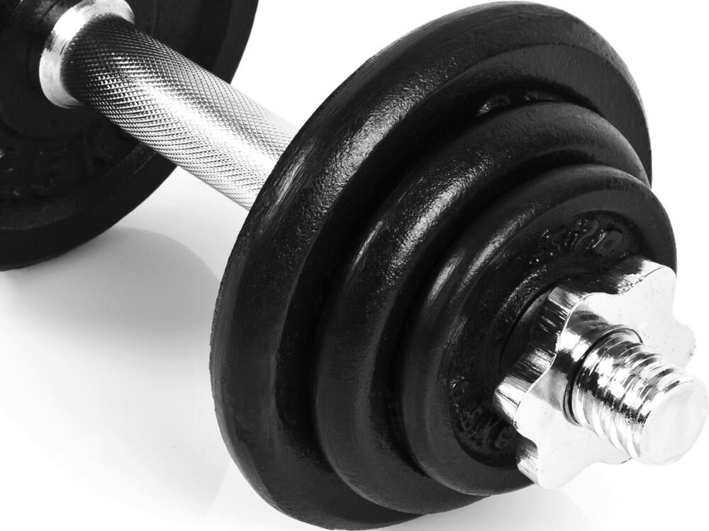 Zestaw hantli SPOKEY Egir (2 x 10.5 kg) antypoślizgowa rękojeść gwintowanie zaciski śrubowe