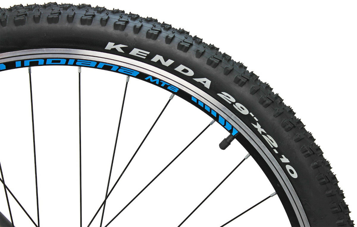 Rower górski MTB INDIANA X-Pulser 1.9 M17 29 cali męski Czarno-niebieski kolo opona