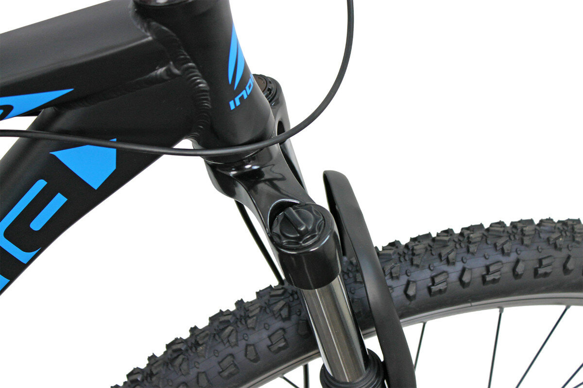 Rower górski MTB INDIANA X-Pulser 1.9 M19 29 cali męski Czarno-niebieski amortyzator