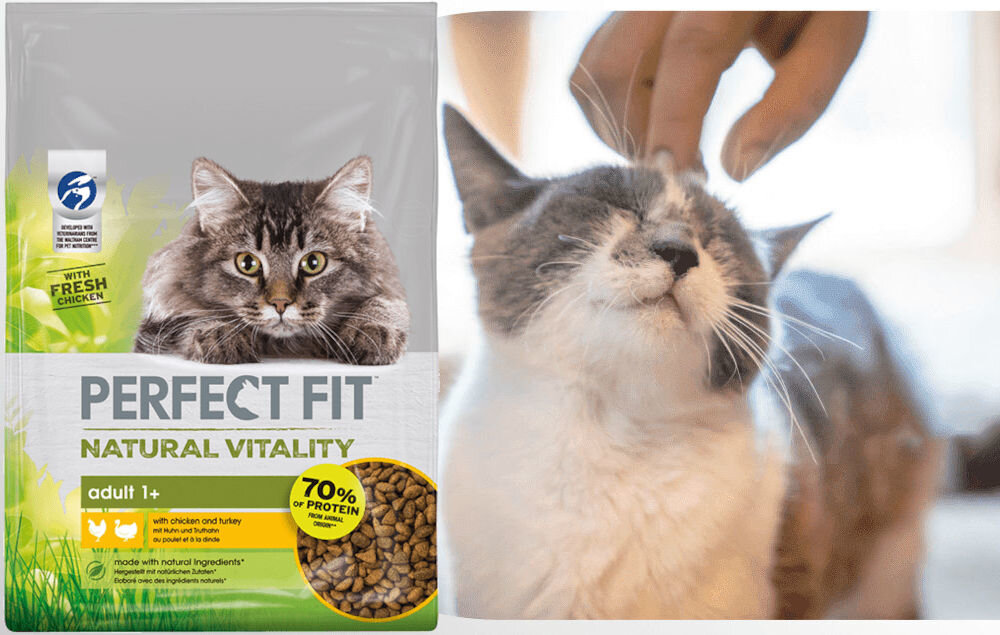 Karma dla kota PERFECT FIT Natural Vitality Kurczak z indykiem 650 g witaminy pierwiastki aminokwasy