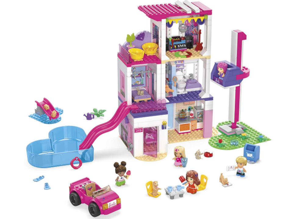 MATTEL Barbie Mega Construx Domek Marzeń HHM01 klocki plastikowe niespodzianki lalki zwierzątka