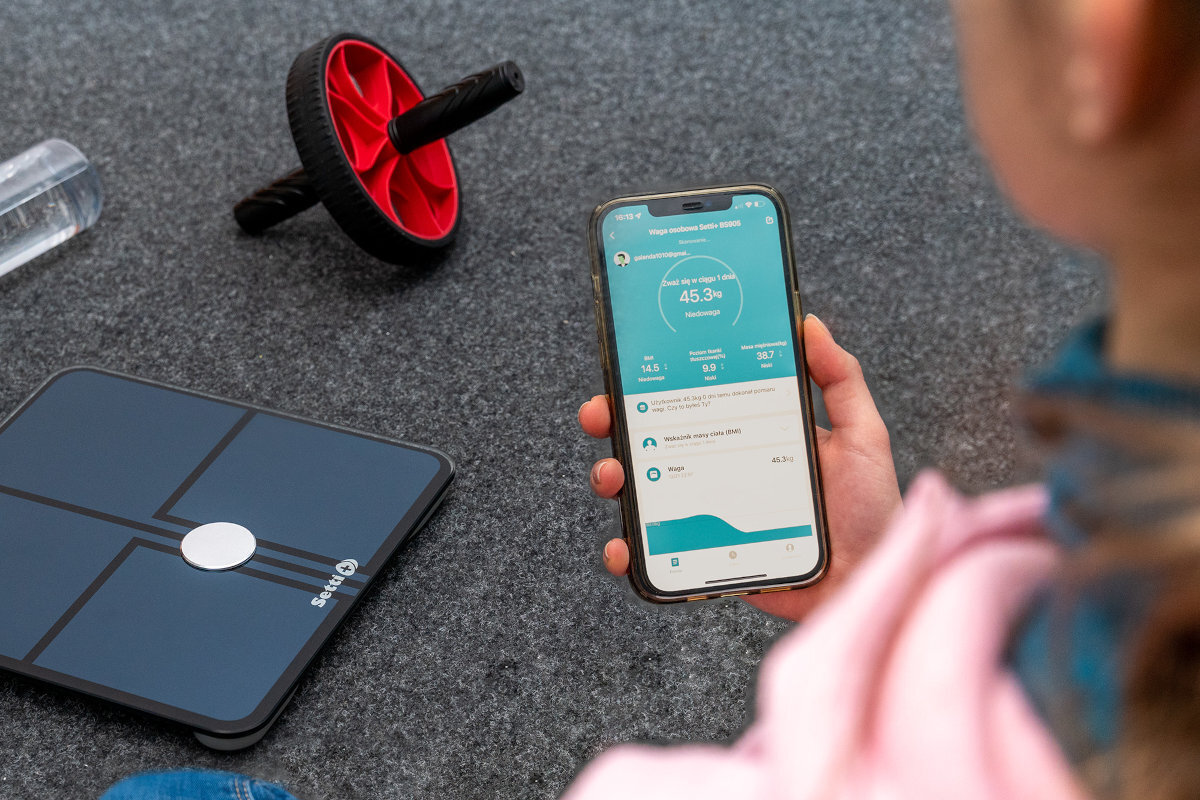 Waga SETTI+ BS905K Czarny bluetooth alarm zapis