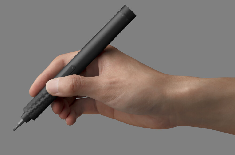 Wkrętak precyzyjny XIAOMI Mi Electric Precision Screwdriver Kit design wewnętrznej struktury optymalne zbalansowanie środka ciężkości lepsza kontrola uchwyt trójwymiarowa antypoślizgowa faktura