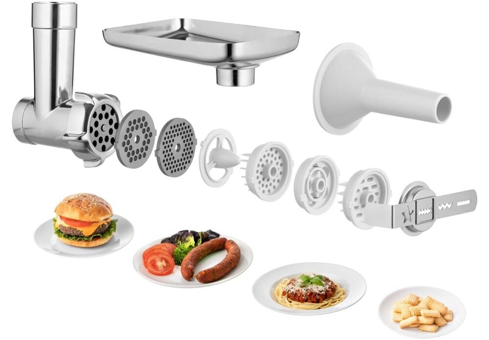 Robot kuchenny planetarny SENCOR STM 3789SL (1200W) z blenderem kielichowym, maszynką do mięsa i rozdrabniaczem silnik o mocy 1200 w różnego rodzaju ciast 4 różne końcówki