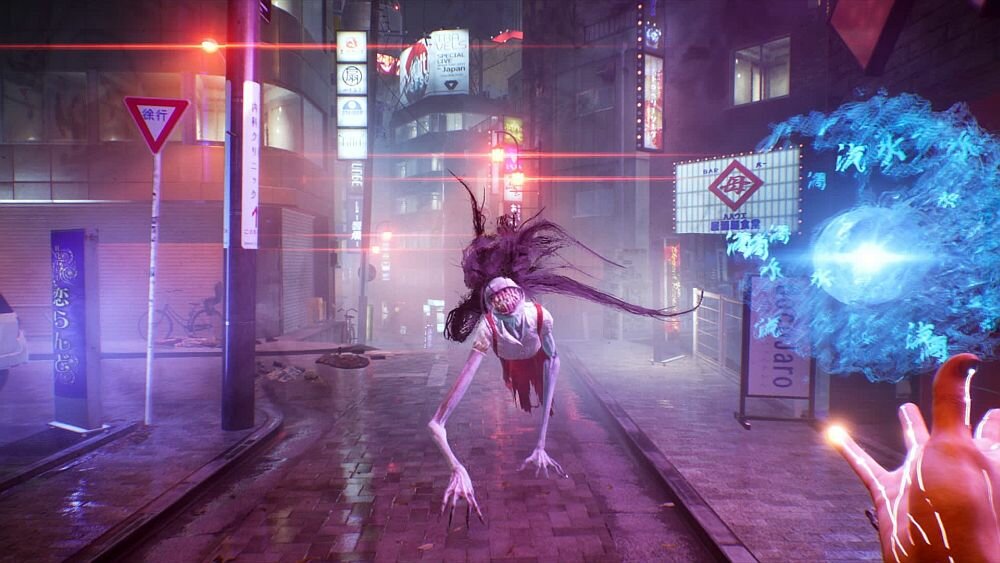 GhostWire: Tokyo gra konsola pc komputer gaming granie rozgrywka sterowanie grafika fizyka dźwięk oprawa bronie mapa lokacje świat postacie dialogi fabuła edycja platforma 