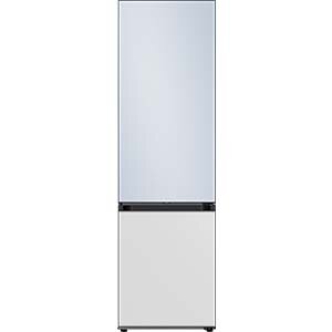 Zdjęcie w tabeli przedstawia model Samsung RB38A7B6348W w porównaniu z innymi lodówkami BESPOKE