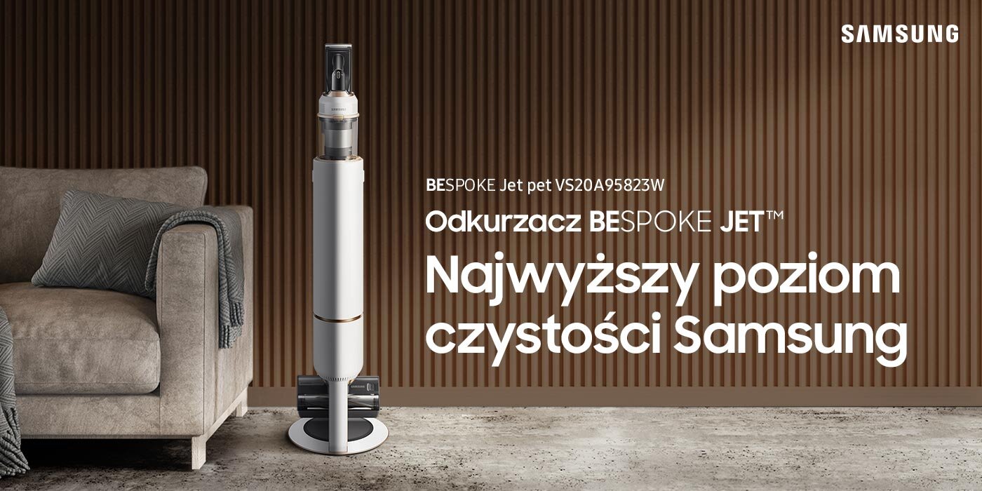 Multifunkcyjny odkurzacz Samsung BESPOKE Jet VS20A95823W/GE to doskonałe uzupełnienie nowoczesnego domu Multifunkcyjny odkurzacz Samsung BESPOKE Jet VS20A95823W/GE to doskonałe uzupełnienie nowoczesnego domu