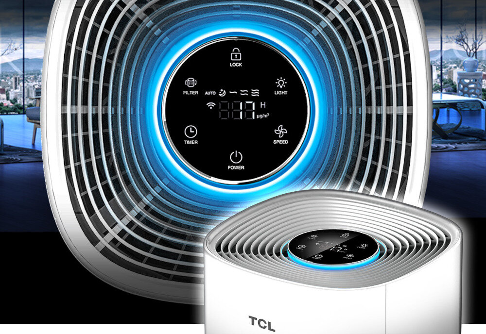 Oczyszczacz powietrza TCL KJ255F Czarny filtracja filtry wskaznic cadr