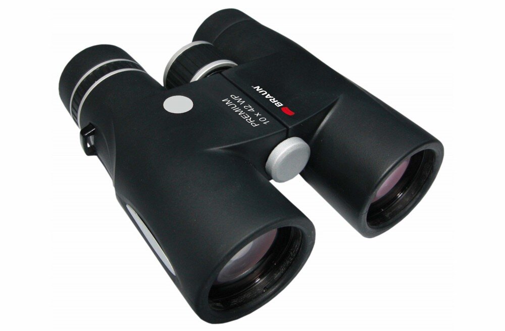 Lornetka BRAUN Premium 10x42 WP optyka waga konstrukcja ogniskowa zoom przybliżenie dioptria muszle oczne obiektywy soczewki pryzmat powłoka gwint okulary obserwacja przyroda sport powiększenie