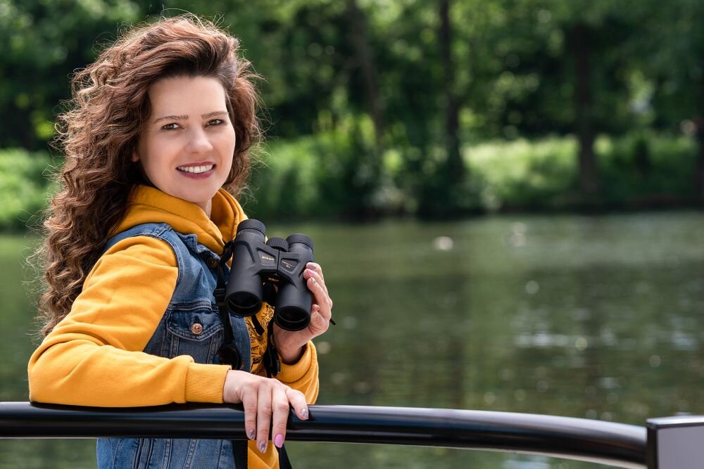 Lornetka NIKON Prostaff 5 optyka waga konstrukcja ogniskowa zoom przybliżenie dioptria muszle oczne obiektywy soczewki pryzmat powłoka gwint okulary obserwacja przyroda sport powiększenie 