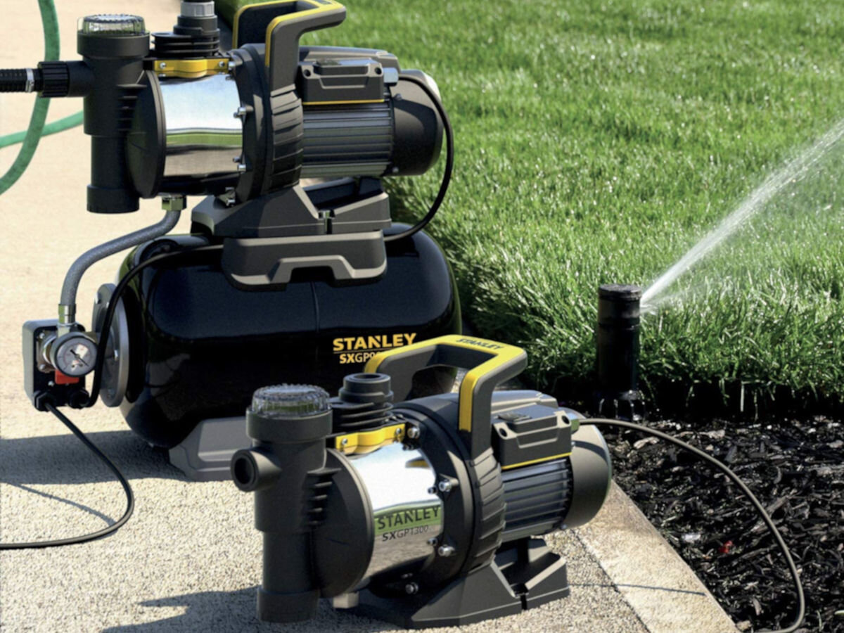 Hydrofor do wody STANLEY SXGP900XFBE 900W elektryczny, woda, źródło, pompowani, ciśnienie, hydrofory zasilające wodę i opryskiwacz podlewający trawnik