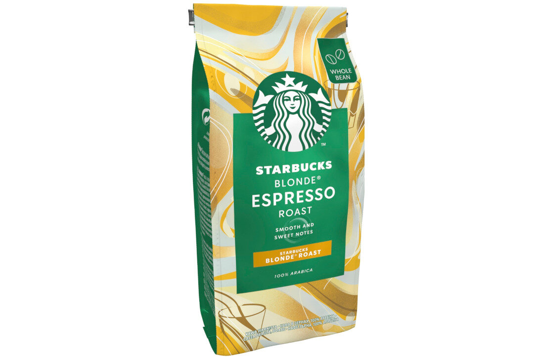 Kawa ziarnista STARBUCKS Espresso Blonde Roast Arabica 0.45 kg delikatny smak lekka slodycz delikatnie wypalona