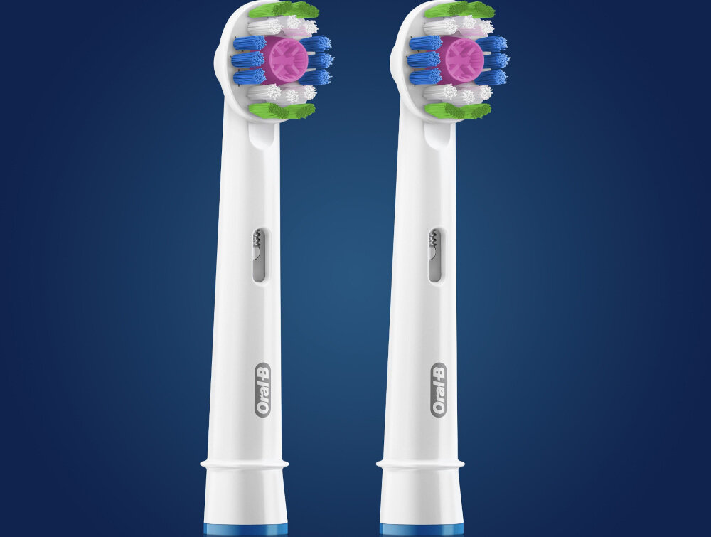 Oryginalna końcówka szczoteczki ORAL-B 3D White 18-2 N (2 szt.) (Unikalna nakładka polerująca) wygląd design prezentacja wizualizacja Biały uśmiech każdego dnia