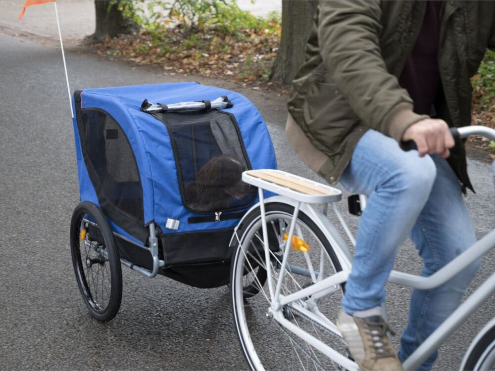 Przyczepka rowerowa BICYCLE GEAR Doggyride dla Zwierząt Niebiesko-czarny opony rozmiar obciążenie