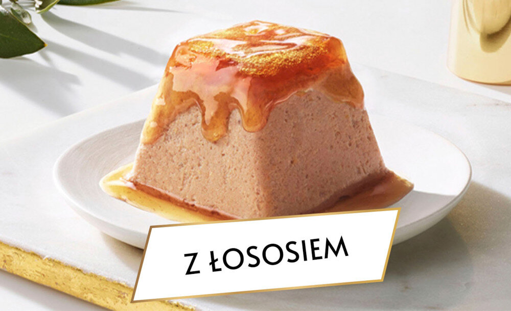 Karma dla kota GOURMET Revelations Łosoś (2 x 57 g) ze składników wysokiej jakości nie zawiera barwników dodatku sztucznych konserwantów i aromatów Pełnoporcjowa receptura 800 kcal/kg