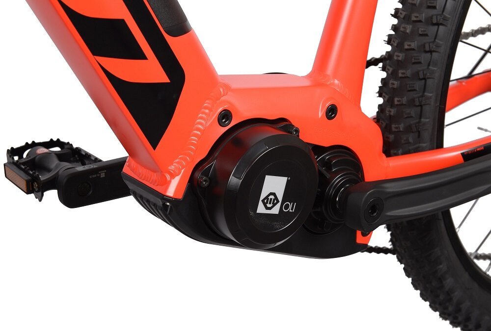 Rower elektryczny MBM E406 Chaos M15 26 cala męski Czerwony bateria Li-Ion napięcie długa żywotnośc 500 ładowań ładowanie 4-5 godzin w ramie roweru