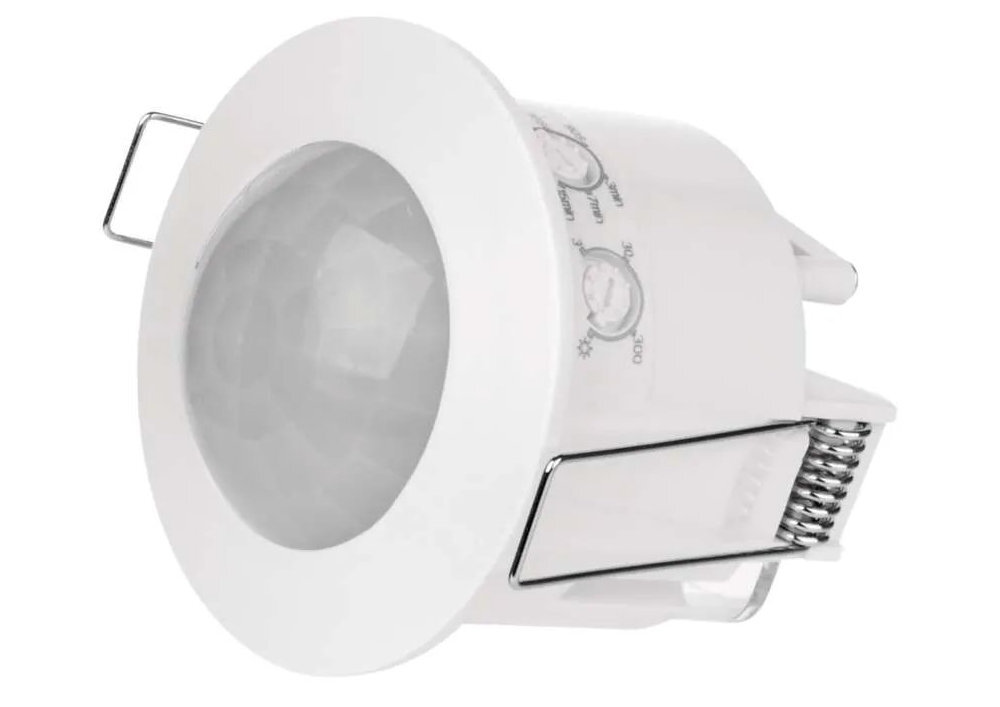 EMOS G1160 czułością na światło poniżej 3 Lux ogranicza zużycie prądu i wspiera ekonomiczną eksploatację - czujnik na białym tle pod kątem