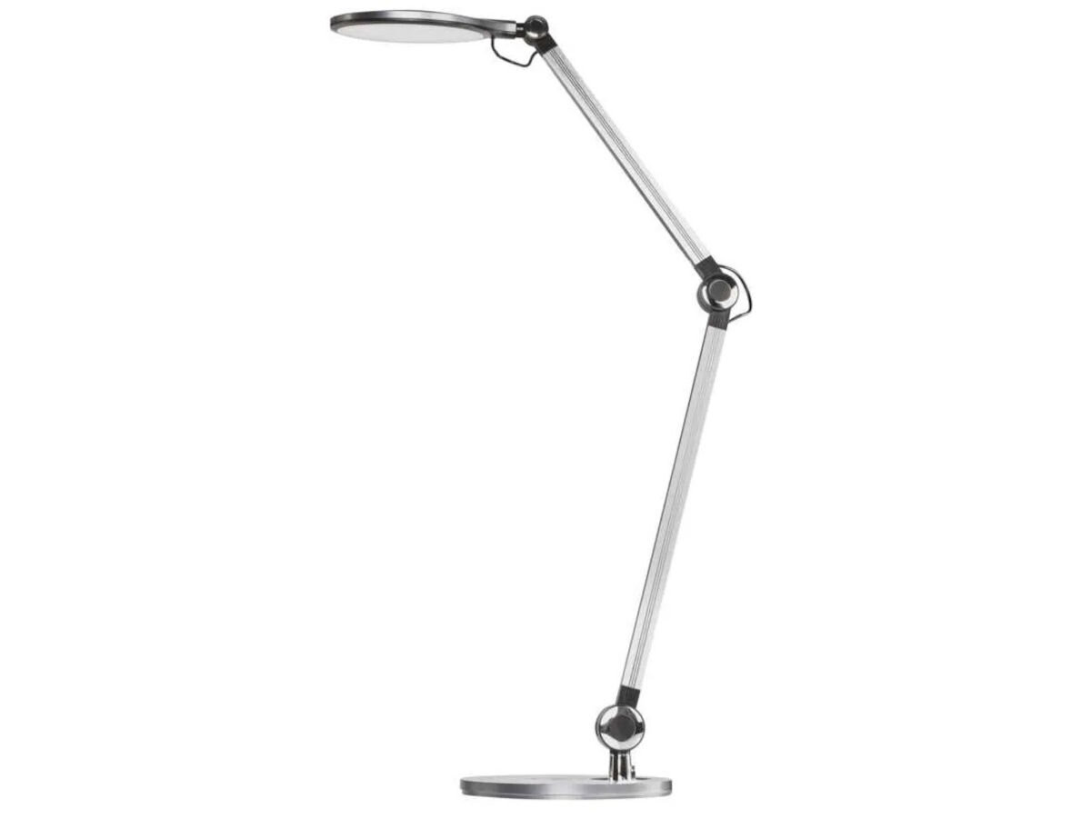 Lampa biurkowa EMOS Karen Z7615, elegancja, obowiązki, relaks, forma, na białym tle lampka pionowo bokiem prawo