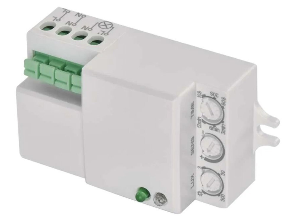 EMOS G1210 EMOS G1210 MW automatycznie sterować oświetleniem mikrofalowej technologii detekcji małych zmianach położenia korytarzy, klatek schodowych, garaży i pomieszczeń użytkowych - czujnik na białym tle pod kątem