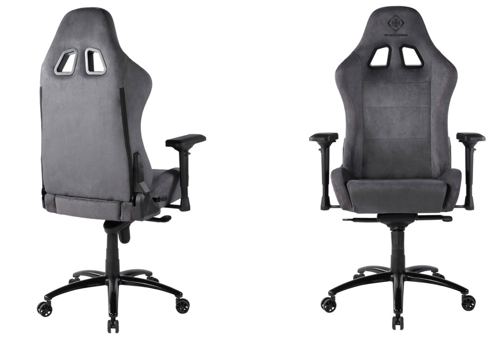 Fotel DELTACO DC440 Komfort wygoda regulacja podłokietniki poduszki sesje wielogodzinne kółka obciążenie mechanizm