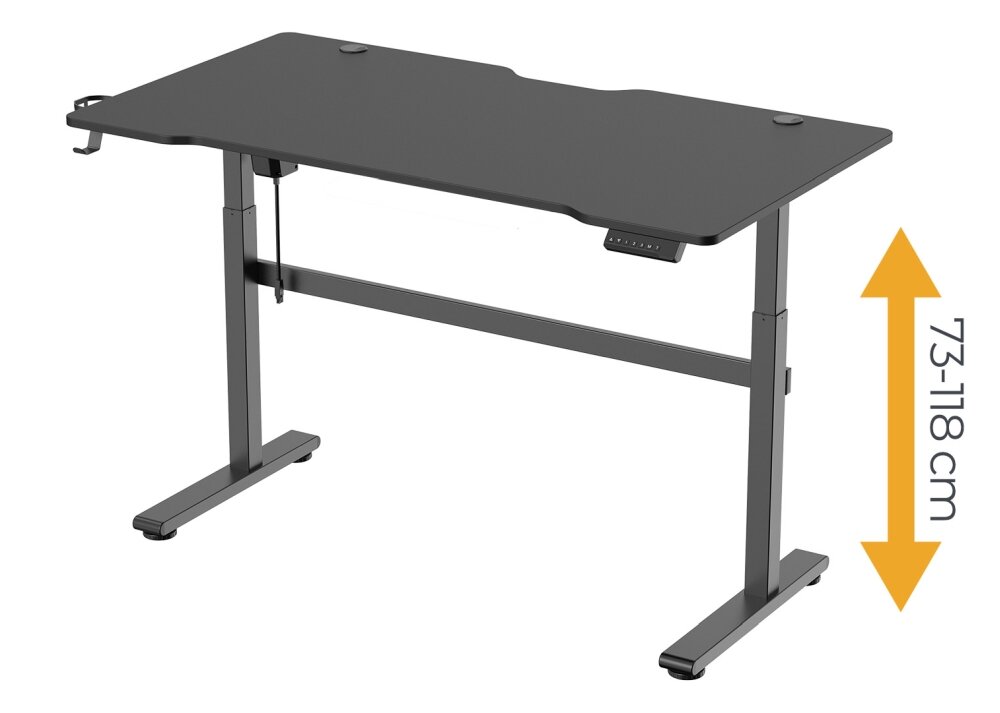 Biurko DELTACO DT410 Czarny wielofunkcyjność wybór blat szerokość gaming regulacja kable porządek