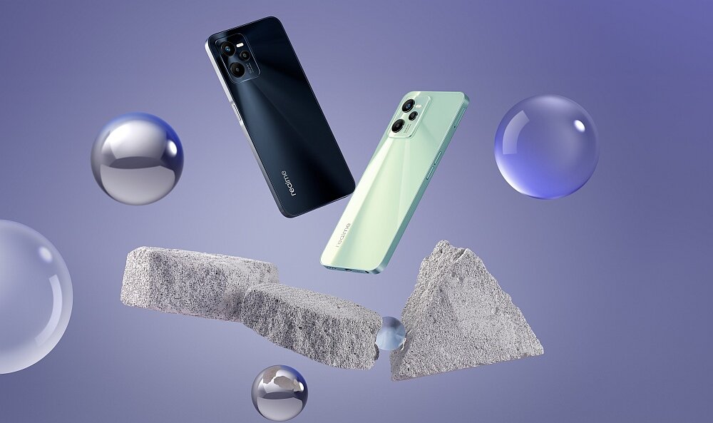Smartfon REALME C35 ekran bateria aparat procesor ram pamięć pojemność rozdzielczość zdjęcia filmy opis dane cechy blokady system łączność wifi bluetooth obudowa szkło odporność porty muzyka transfer sieć przekątna matryca waga czujniki