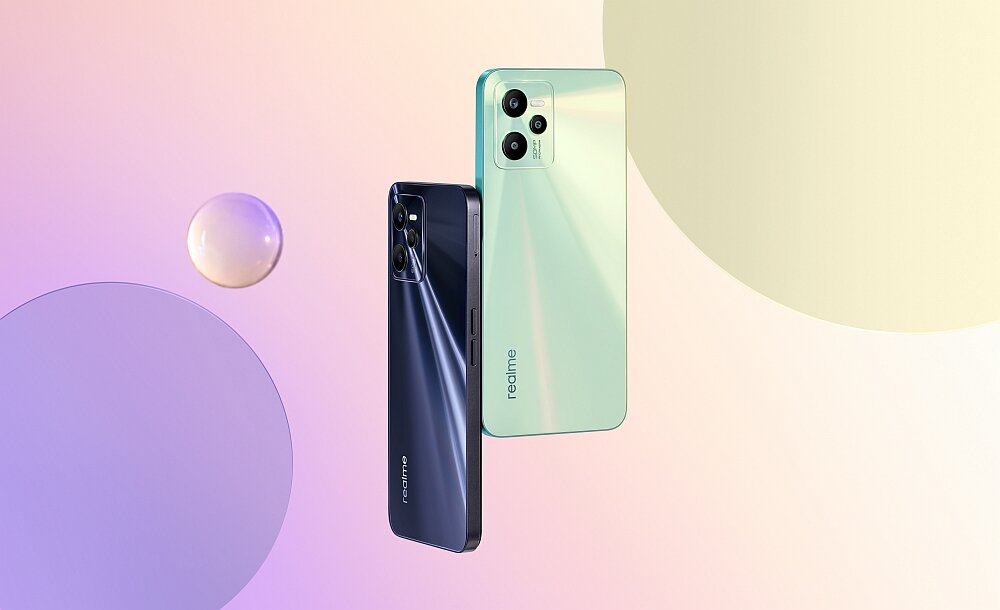 Smartfon REALME C35 ekran bateria aparat procesor ram pamięć pojemność rozdzielczość zdjęcia filmy opis dane cechy blokady system łączność wifi bluetooth obudowa szkło odporność porty muzyka transfer sieć przekątna matryca waga czujniki