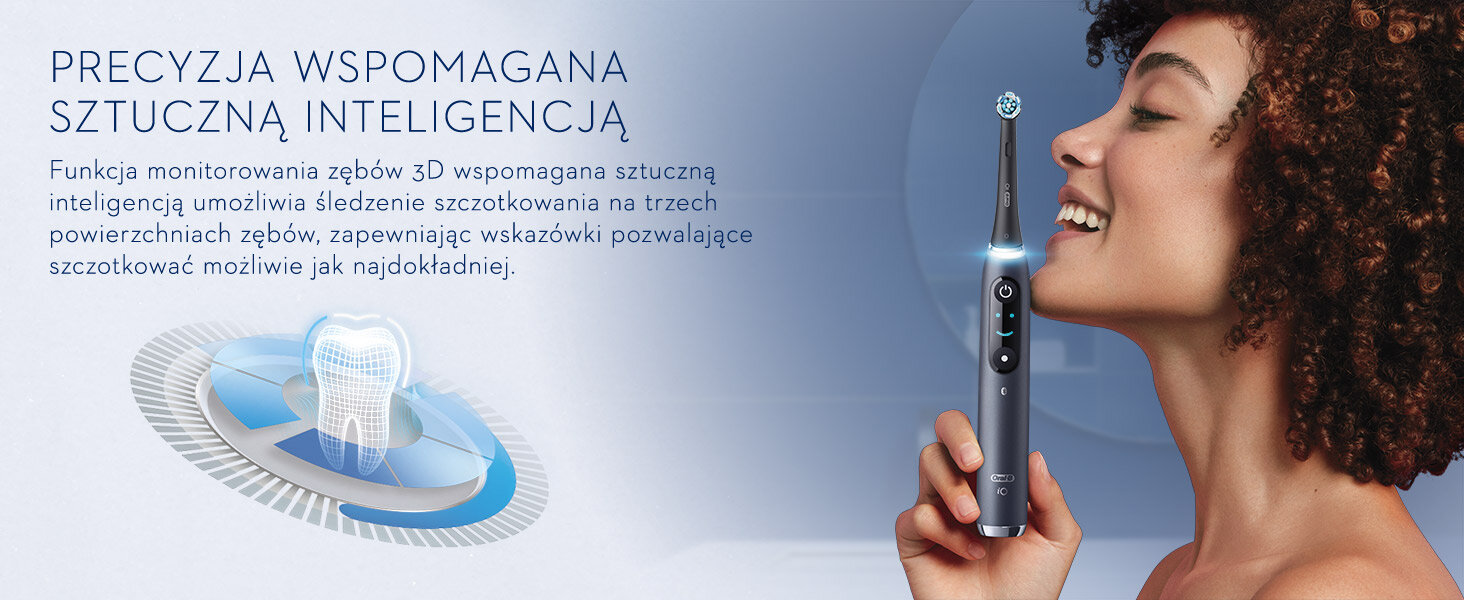 SZCZOTECZKA ELEKTRYCZNA DO ZĘBÓW Z TECHNOLOGIĄ MAGNETYCZNĄ ORAL-B IO 9 czarny czujnik sily nacisku