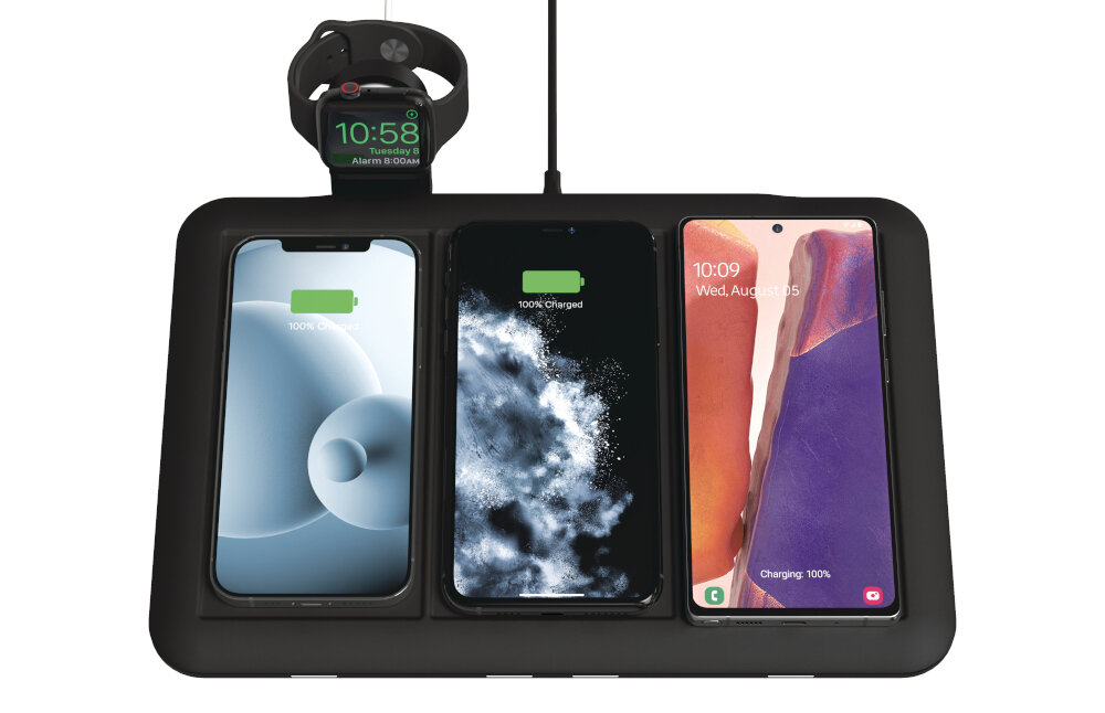 Ładowarka indukcyjna MOPHIE Wireless Charging 4w1 10W Czarny centralne miejsce ładowanie wszystkich