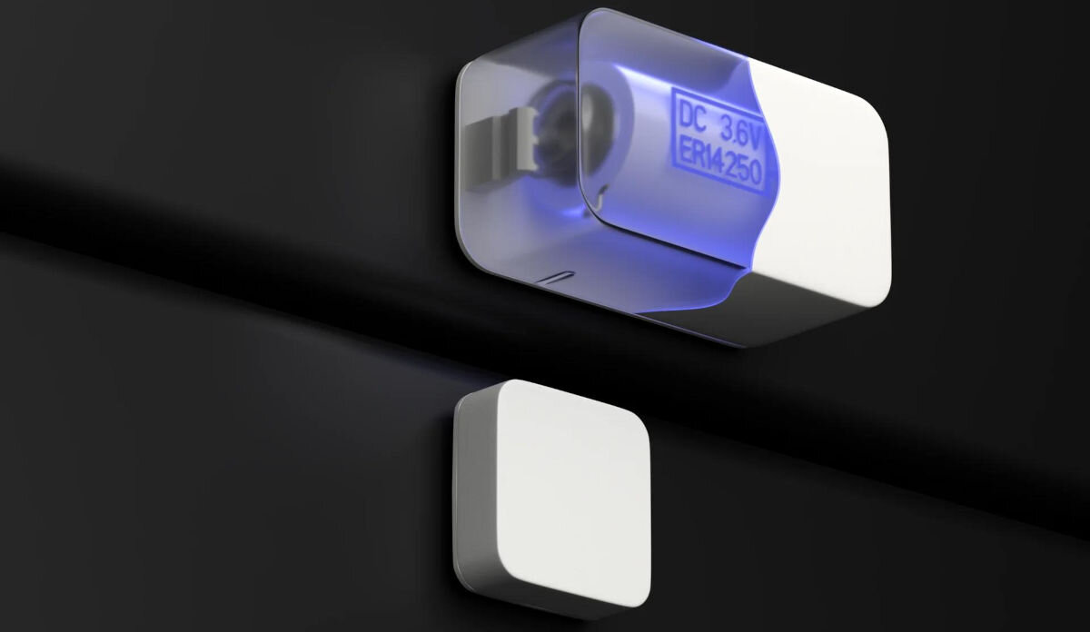 Czujnik otwarcia drzwi NUKI Door Sensor Bluetooth, wymiary, forma, Ergonomia, wydajność, wizualizacja baterii w czujnik zamontowanym do drzwi