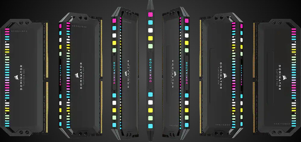Pamiec RAM CORSAIR Dominator Platinum RGB 32GB 5600MHz podświetlenie RGB wygląd