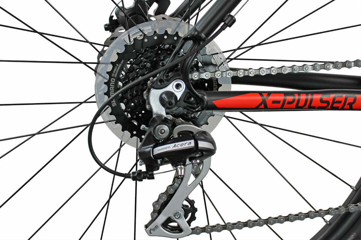Rower górski MTB INDIANA X-Pulser 2.9 M19 29 cali męski Czarno-czerwony przerzutki shimano