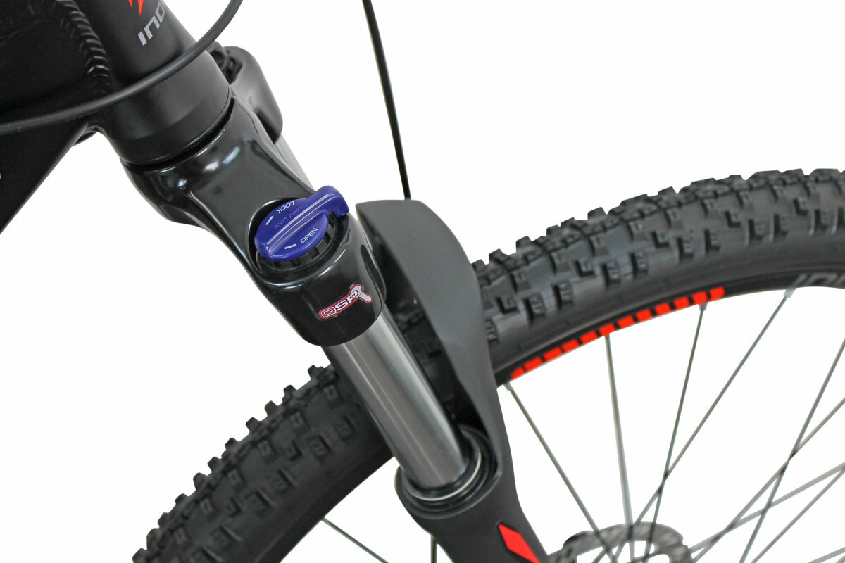 Rower górski MTB INDIANA X-Pulser 2.9 M19 29 cali męski Czarno-czerwony amortyzator zoom