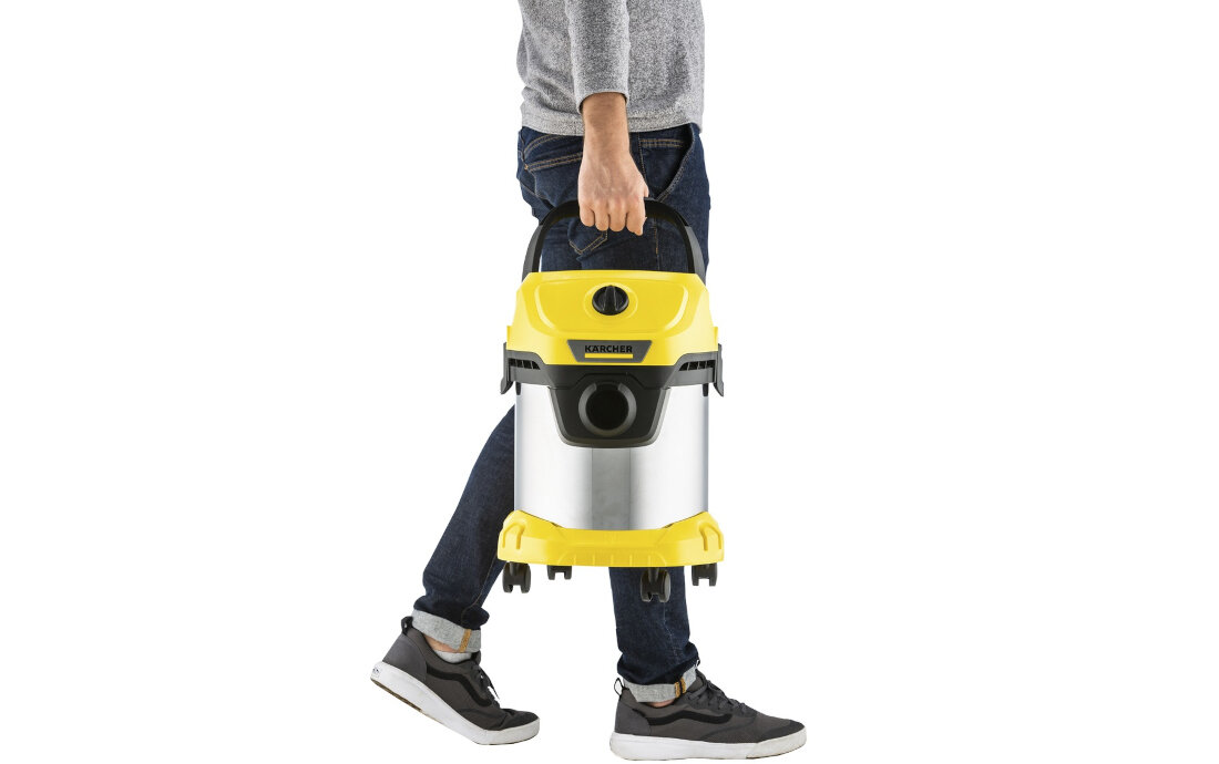 Odkurzacz KARCHER WD 3 S V-15/6/20 Home 1.628-150.0 latwe przechowywanie system zamykania „Pull & Push” uchwyt przenoszenia