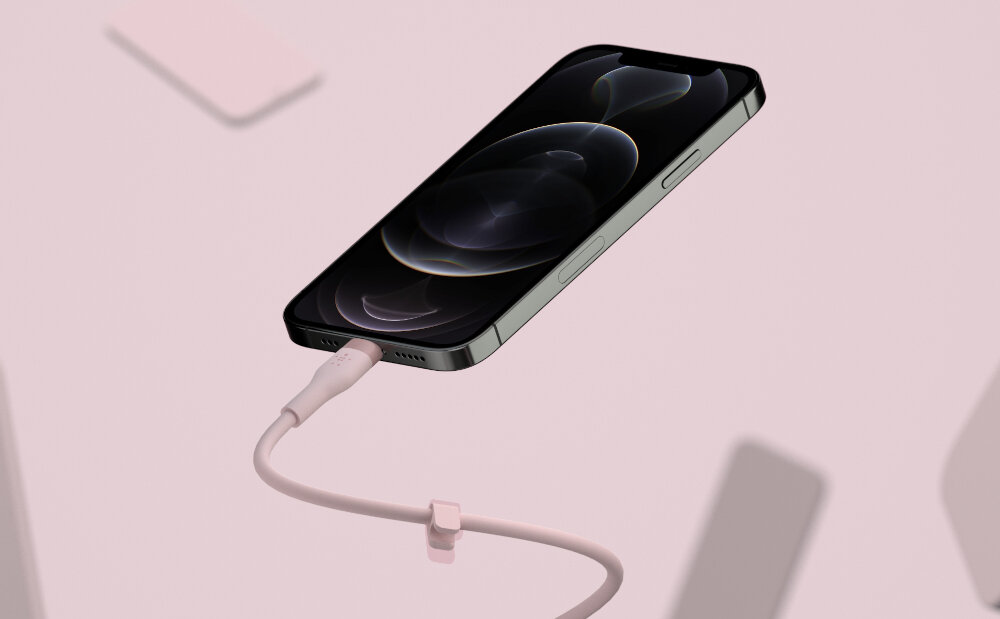 Kabel USB-C/Lightning BELKIN Silicone wygodny klips