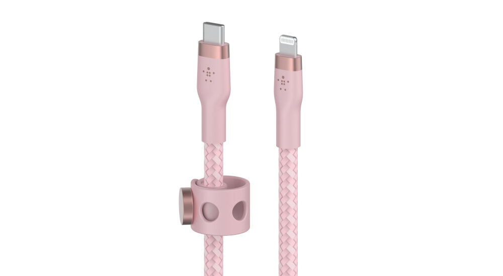 Kabel USB Typ-C - Lightning BELKIN Braided Silicone SYSTEM magnetyczny bezpieczne certyfikat MFI