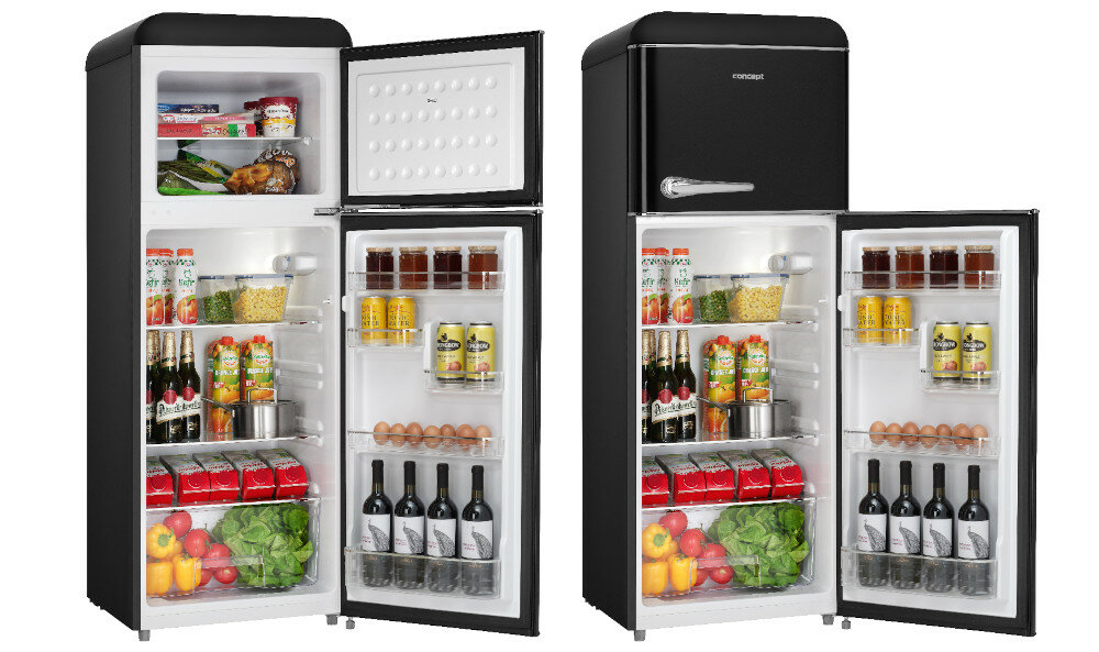 Lodówka CONCEPT LFTR4555bcr pojemność szuflady półki