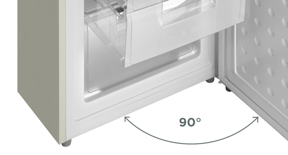Lodówka CONCEPT LKR3455ber Retro 188cm Czarna kąt otwarta