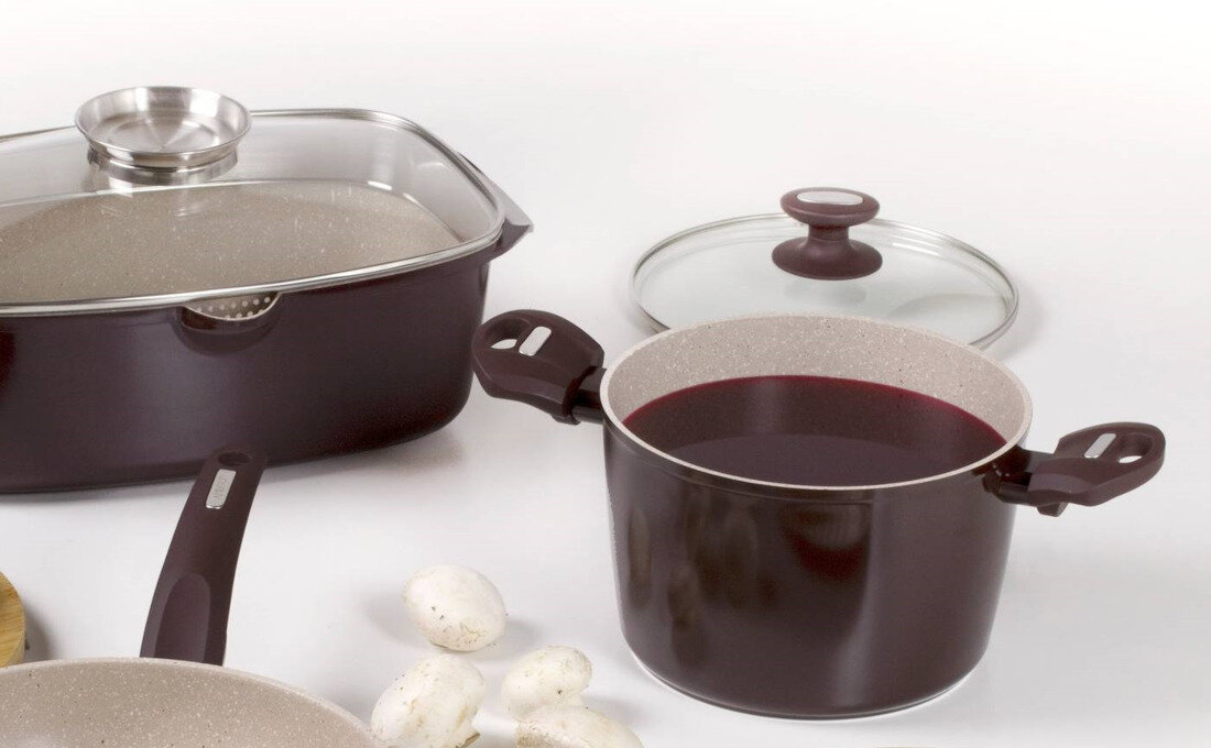 Garnek AMBITION Brown Stone 20 cm wyglad design inspiracja