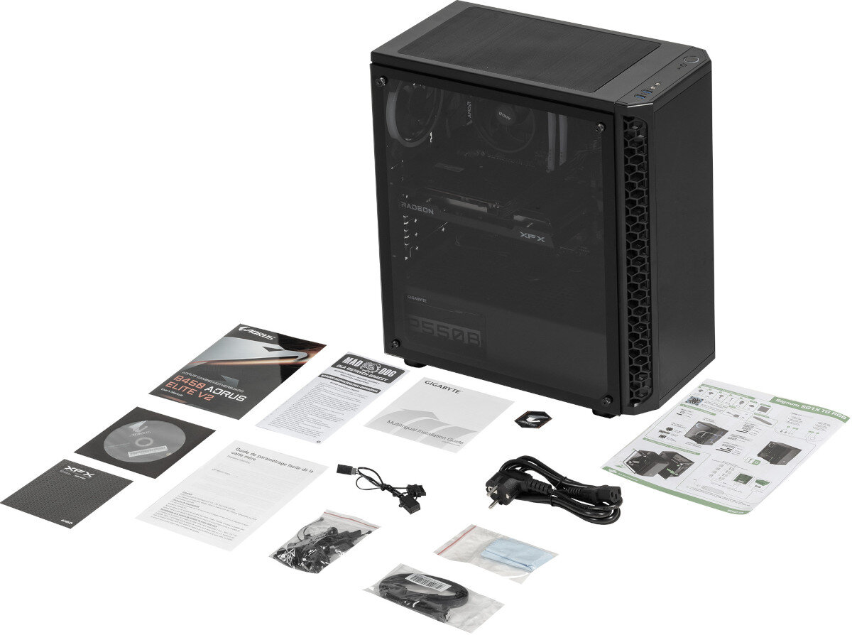 Komputer MAD DOG MD3600-A04 R5-3600 16GB SSD 512GB HDD 1TB GeForce RTX3060 zawartość opakowania