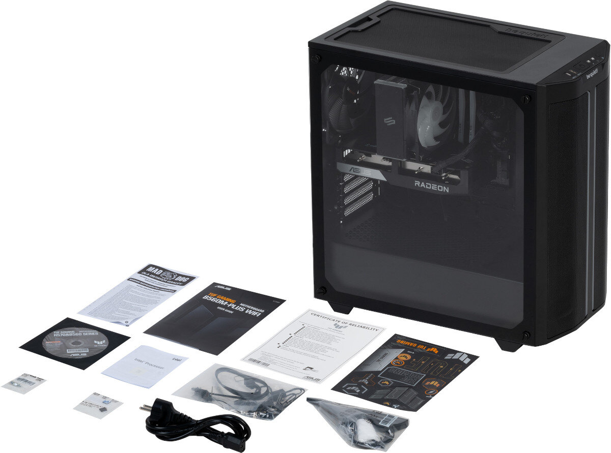 Komputer MAD DOG MD11400F-I04 R5-3600 16GB SSD 512GB HDD 1TB GeForce RTX3060 zawartość zestawu