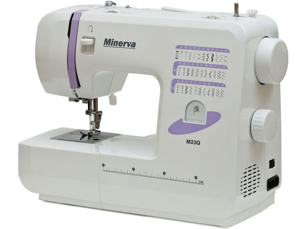 Maszyna do szycia MINERVA M23Q stosounkowo lekka łatwe przechowywanie i transport możliwości bagate funkcje zajmuje niewiele miejsca praktyczny wybór wygodna w codziennym użytkowaniu 
