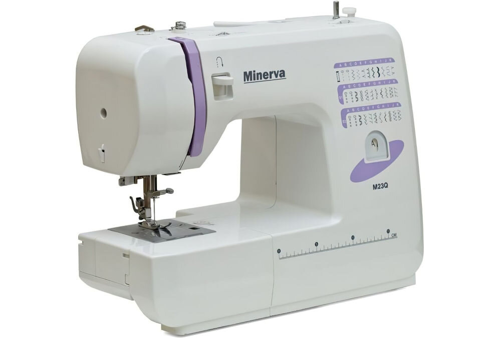 Maszyna do szycia MINERVA M23Q manualny nawlekacz nici skrócony czas przygotowania maszyny do szycia dla początkujących dla bardziej zaawansowanych użytkowników szybkie intuicyjne nawlekanie 