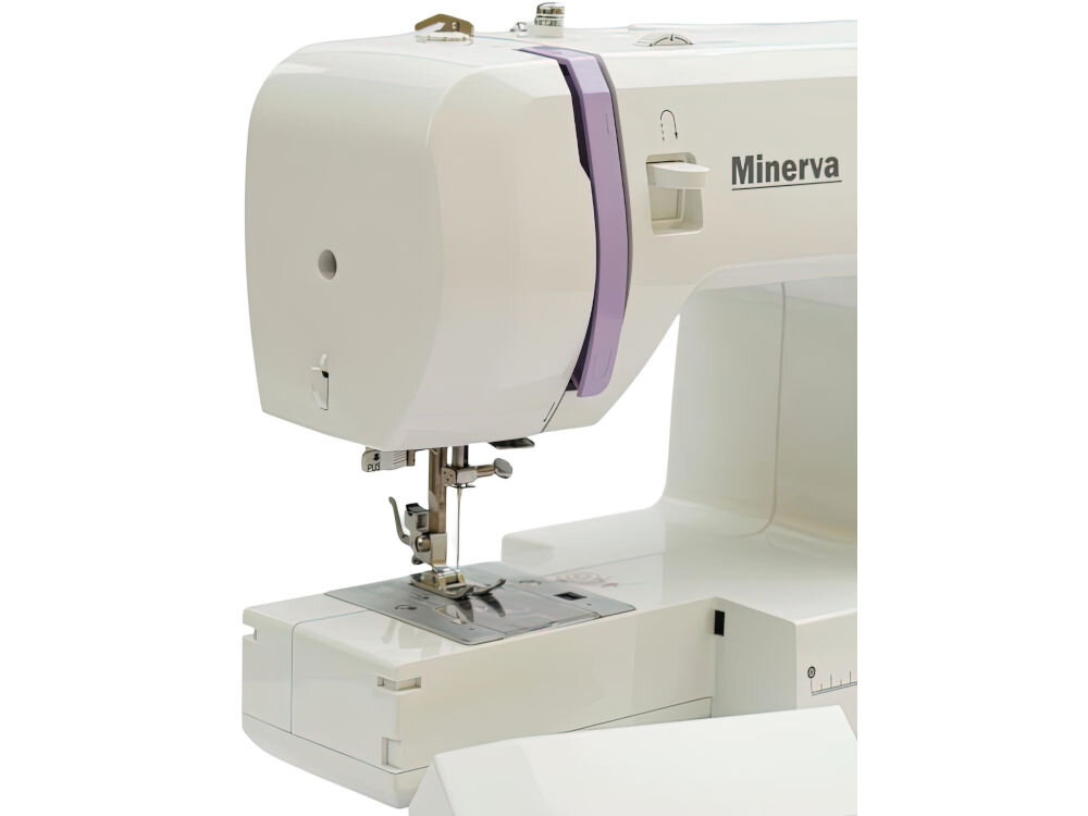 Maszyna do szycia MINERVA M23Q funkcja wolnego ramienia wygodne szycie wąskich elementów obszywanie trudno dostępnych fragmentów zwiększona uniwersalność praktyczność 