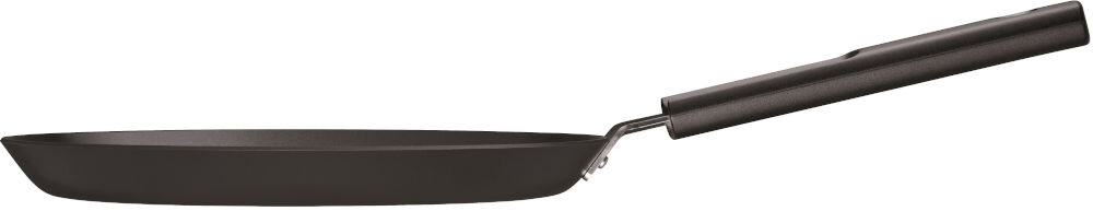Patelnia FISKARS do naleśników Hard Face 1052229 22 cm białe tło patelnia stoi bokiem czarna obudowa rączka średnica 22 cm dla wymagających kucharzy solidna konstrukcja wysokiej jakości powłoka szybkie równomierne bezproblemowe smażenie naleśników i omletów Odporna na wysokie temperatury intensywne codzienne użytkowanie dla pasjonatów gotowania precyzja komfort trwałość