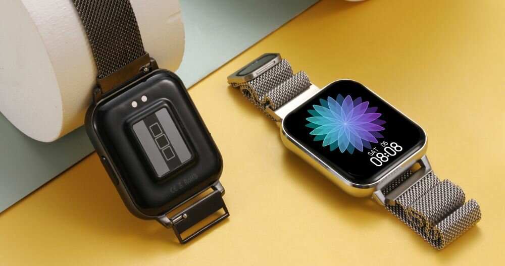 Smartwatche MAXCOM FW45 Aurum 2 ekran bateria czujniki zdrowie sport pasek ładowanie pojemność rozdzielczość łączność sterowanie krew puls rozmowy smartfon aplikacja