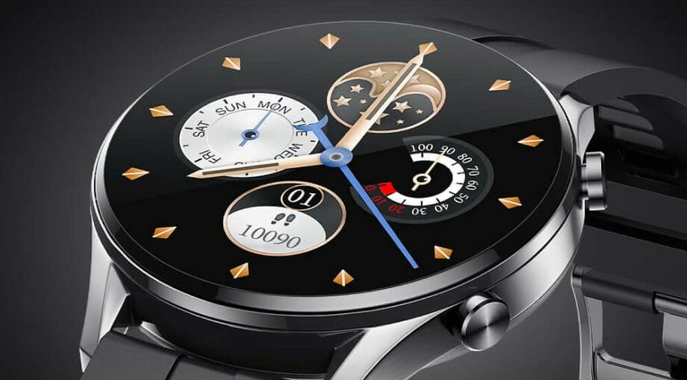 Smartwatch MAXCOM FW54 Iron ekran bateria czujniki zdrowie sport pasek ładowanie pojemność rozdzielczość łączność sterowanie krew puls rozmowy smartfon aplikacja